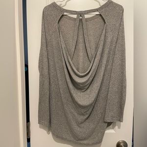 Gray open back long sleeve